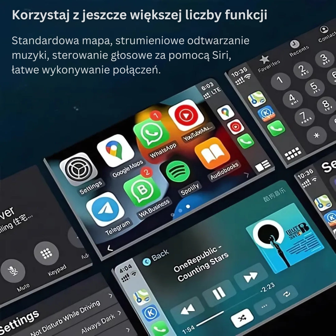 EasyPlay | CarPlay i Android Auto bezprzewodowo | USB-A i USB-C